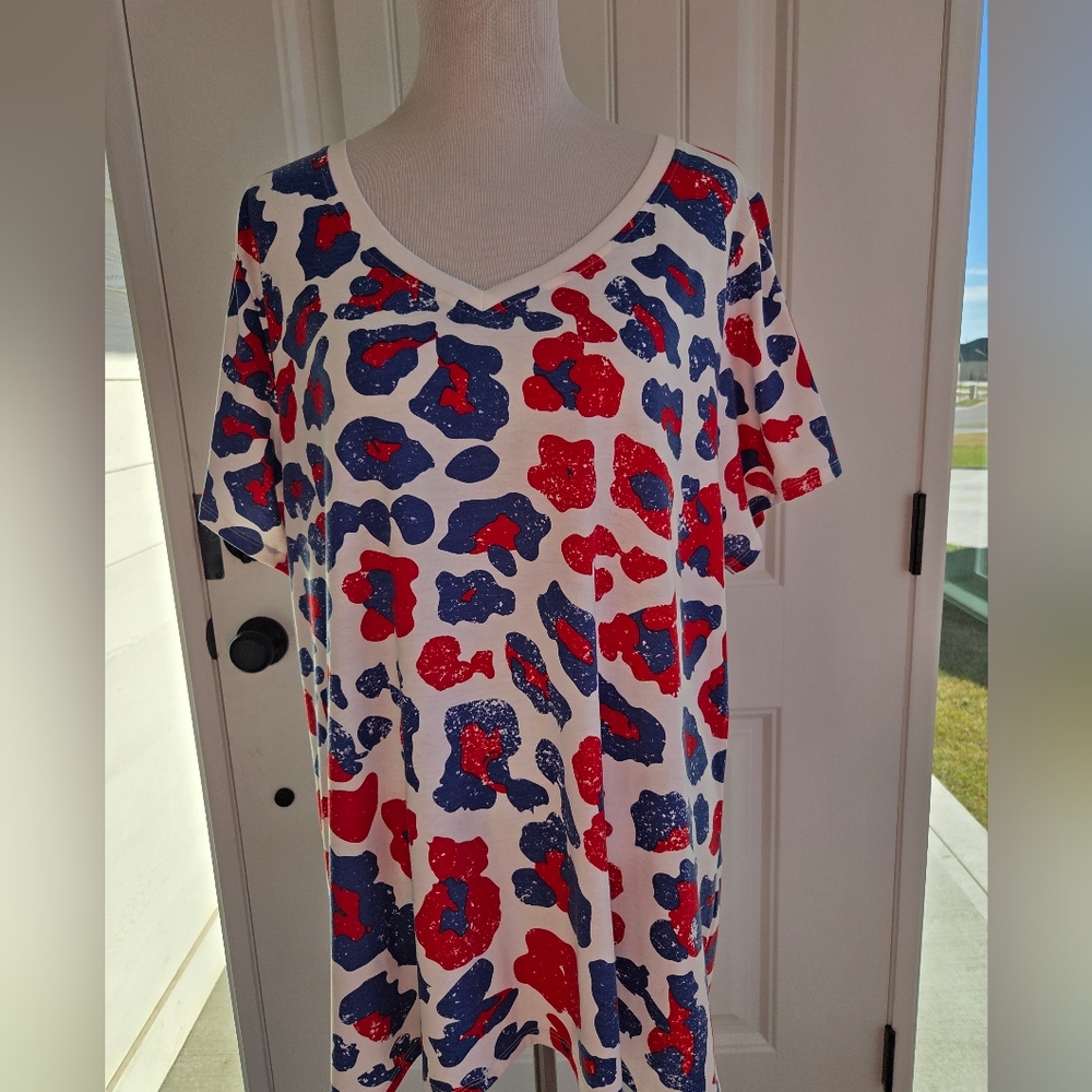 LuLaRoe Multicolor Leopard Patterned Top